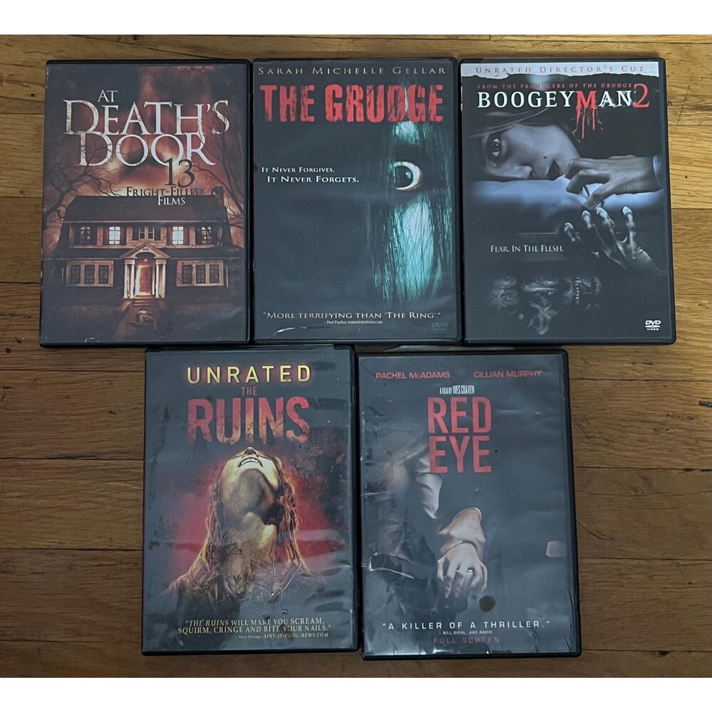 DVD movies 5 At deaths door ,the grudge, boogeyman 2, the ruins,  red eye